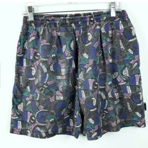 VTG 90’s Lightning Bolt Geometric Swim Trunks
